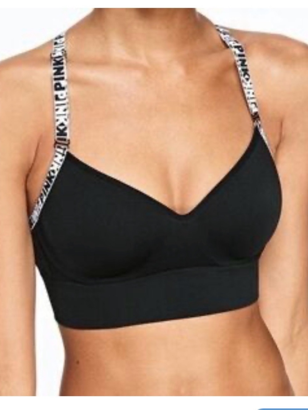 VS PINK Black Racerback wireless padded push-up bra Large NWT